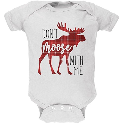Old Glory Autumn Don't Moose with Me Soft Baby One Piece White 6 Month
