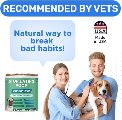 Image of PAWFECTCHEW Coprophagia Deterrent for Dogs & Breath Aid Support - No Poo Chews for Dogs w /Probiotics, Digestive Enzymes Stop Dog Poop Eating - Stool Eating Deterrent - Made in USA
