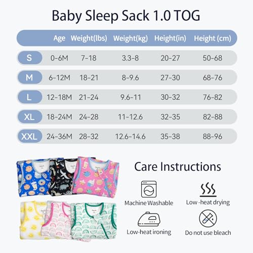 Image of Rayon Made from Bamboo Sleep Sack 24-36 Months 1.0 TOG | Toddler Sleep Sack 2T-3T, Supersoft Breathable Sleeping Bag with 2-Way Zipper, Baby Wearable Blanket, All-Year-Round Comfort