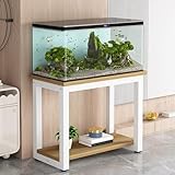 Mueble bajo para Acuario Estante Multifuncional de Doble Capa para peceras Tropicales, con Estructura de Acero Reforzado, Resistente a la corrosión y al Agua, Ideal para el hogar y la oficin