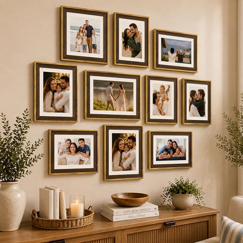 Image of Art Street Pink Wall Photo Frame Collage Set for Living Room Decor | Multi Picture Frames Gallery Wall Set for Family Photos | Wooden Wall Hanging Frames for Bedroom, Hallway, Home Decoration