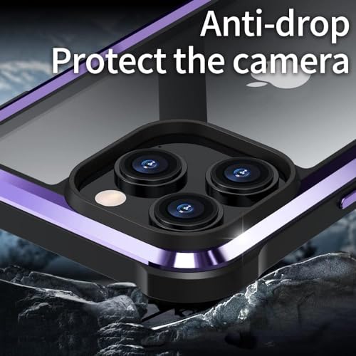 Protection silicone violet iPhone 14 Pro et étui transparent noir - 2