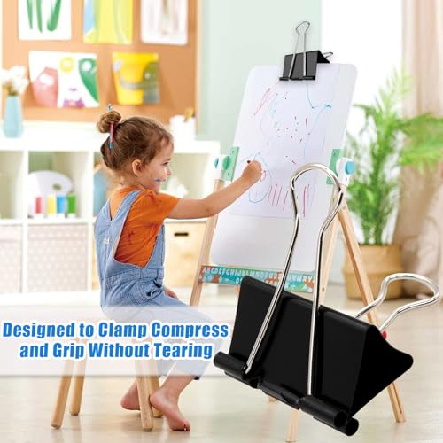 3 Inch Jumbo Binder Clips(12 Pack), Extra Large Binder Clips Heavy Duty Paper Clamps for Office and Home Supplies, Black image 6