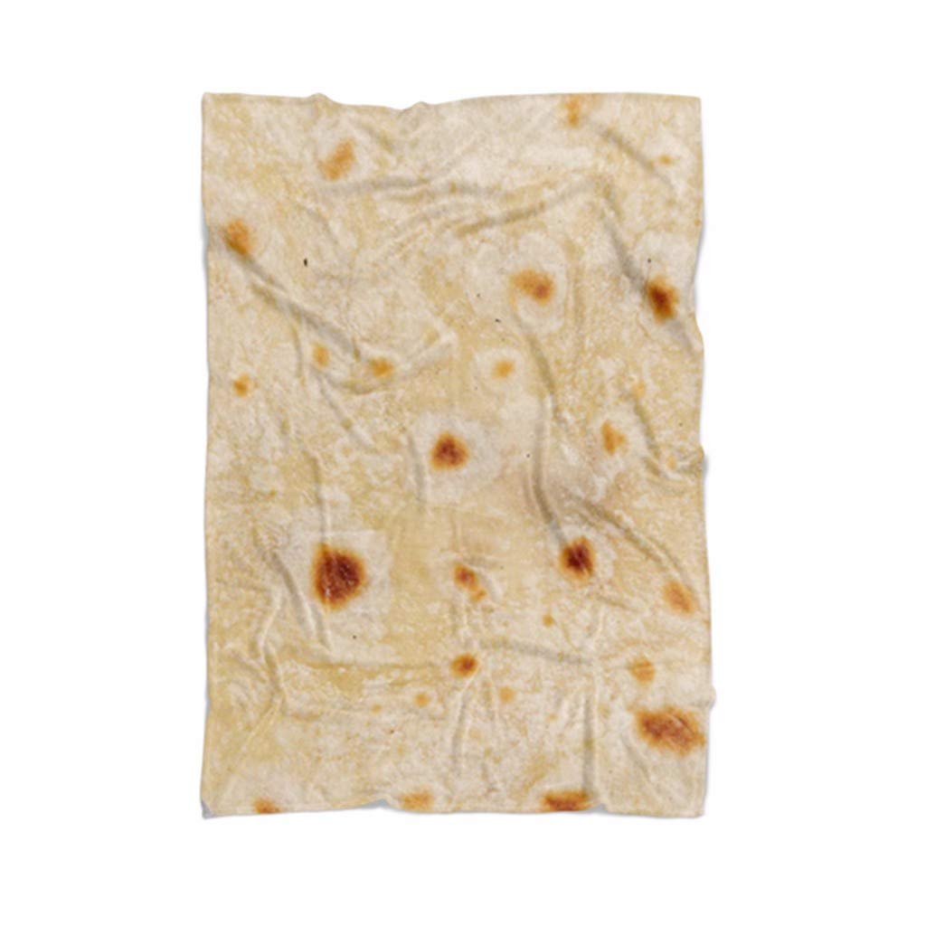 iLUGU Burrito Blanket Tortilla Blanket Tortilla Burrito Fleece Blanket  Throw Tortilla Texture Soft Fleece Throw Blanket