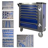 A.M.C. Carrello porta attrezzi completo di utensili con ruote e struttura rinforzata 7 cas...