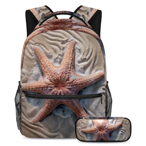 Sac à dos animaux de l'océan grand cartable étudiant trousse plage