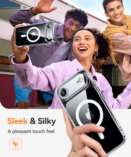 Image of CANSHN Magnetic Compatible with iPhone Air Case(6.5 Inch), Upgraded [Full Camera Protection] [Compatible with Magsafe] Non-Yellowing Shockproof Bumper Phone Cover for iPhone 17 Air Case,Clear