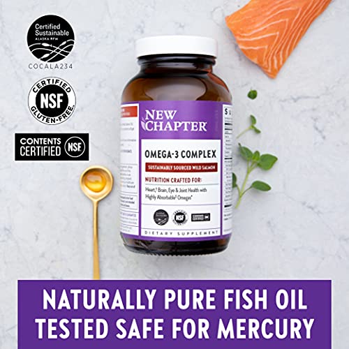 New Chapter Omega-3 Complex, Fish Oil Supplement Wild Alaskan Salmon - 30 Count #TOP4