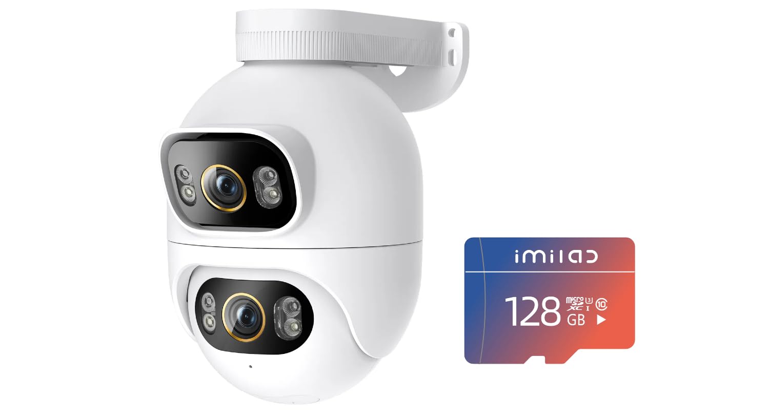 EC6 Dual 3K+3K with 128GB SD Card: Dual Lens Camera for Home Security, 360 Coverage Surveillance PTZ Outdoor Camera