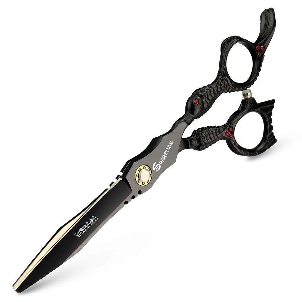 AXEMOORE professional hairdressing scissors Japan 440C hairdressing scissors black hair cutting scissors and thinning scissors (Cutting scissors)