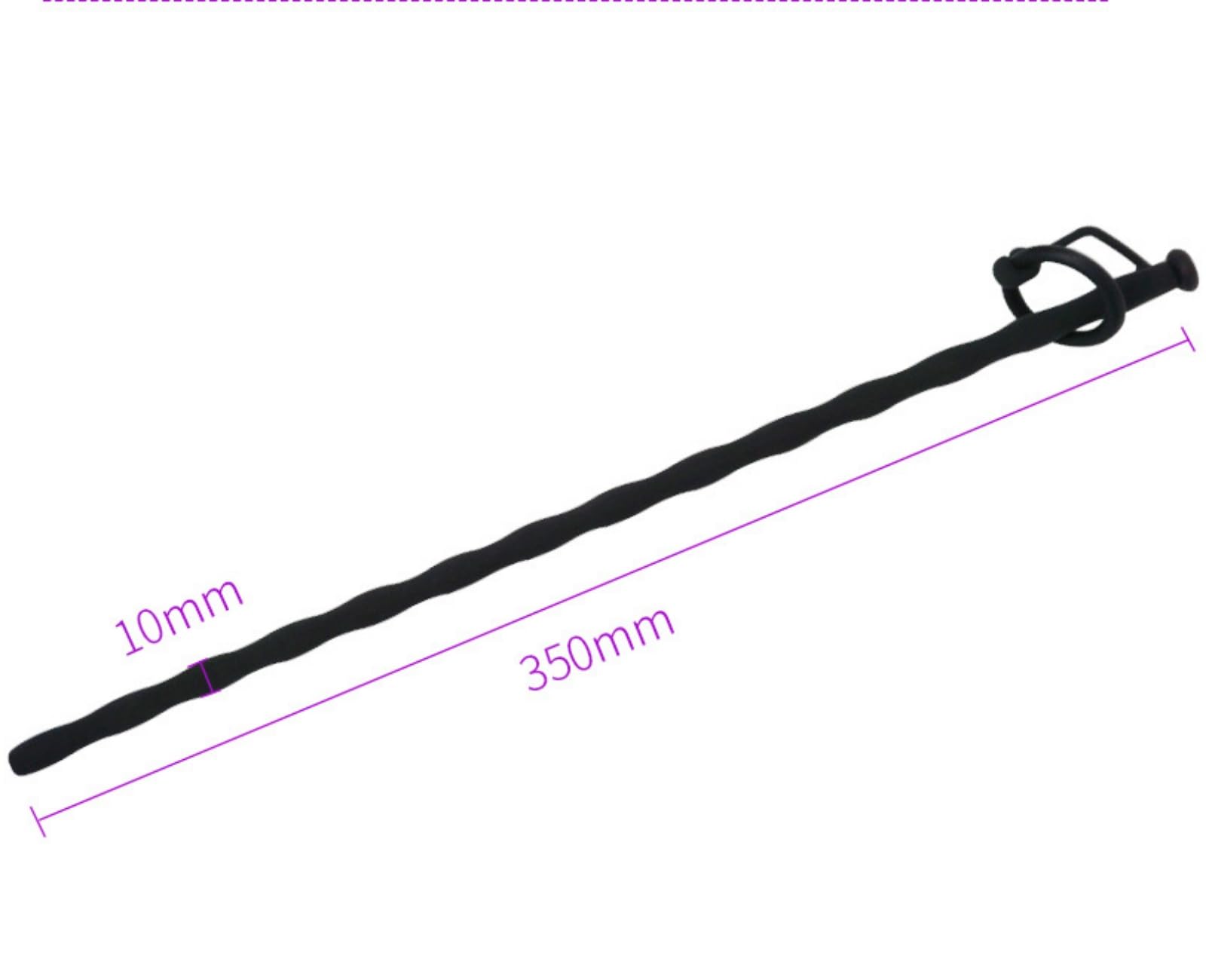 Sonda uretrale cava staccabile nera per uomini, lunga 30 cm, adatta ai principianti-ITRM5801 (L)
