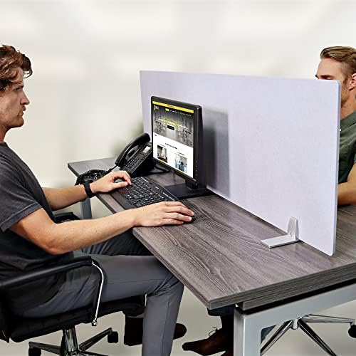 OBEX Free Standing Desk PET Privacy Screen, Table Top Home & Office Furniture Partitions and Dividers, Portable Workstation Freestanding Panels, 24