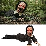 DECORACIONES DE HALLOWEEN - DECORACIONES ESPOSAS DE HALLOWEEN PARA NIÑOS Y FIESTAS - HOMBRE ZOMBIANO CON OJOS DE LUZ, EFECTOS DE SONIDO ZOMBI, COMPROMISO DE RUIDO Y COMPROMISO DE RUIDO