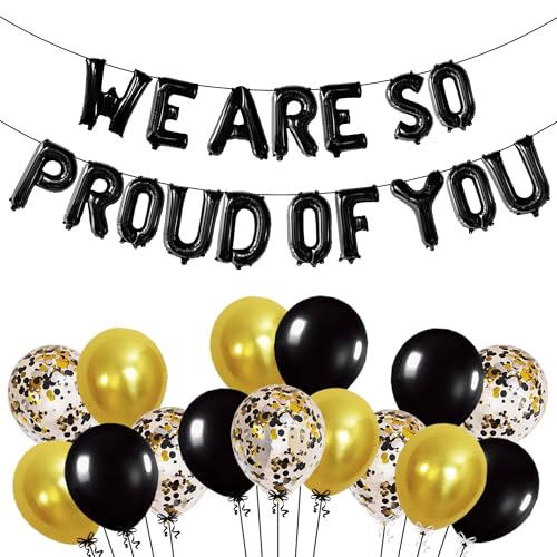 Image of KatchOn, Black We Are So Proud of You Balloons - 16 Inch, Pack of 16 | Proud Of You Balloon for Graduation Decorations 2026, Graduation Balloons, 2026 Graduation Decorations