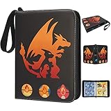 Chennyfun Álbuns de Cartas, Álbum Titular de Tarjetas, Álbum de Cartas Coleccionables, Carpeta de Tarjetas, Album Colección Tarjetas, 50 Páginas Pueden Contener 400 Tarjetas(Dragón de Fuego)