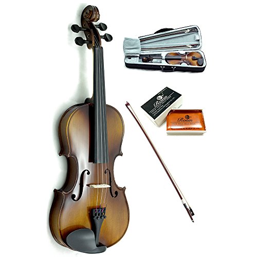 Sky Solid Wood 1/16 Size Kid Violin With High Quality Lightweight Case, Brazilwood Bow And Rosin Natural Brown Color #TOP6