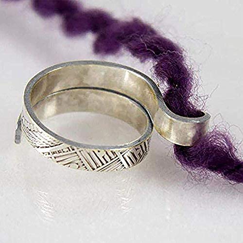Knitting Thimble Crochet Ring Loop Yarn Guide Finger Holder Accessories,Peacock Open Finger Ring,Adjustable Braided Ring Faster Knitting - Thumbnail 7