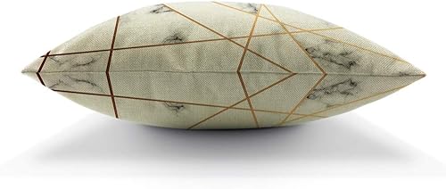 Miniatura 5 de AOYEGO Funda de almohada con diseño geométrico de mármol gris dorado, diseño geométrico de lujo, líneas creativas y elegantes, funda de almohada