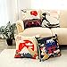 LIGICKY Housse de Coussin décorative en Lin de Coton de Style Japonais, Fuji Mountain Print Square Pillow Cases Housses de Coussin pour canapé-lit Home Decor (18x18 Pouces, Lot de 4)