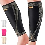 ITHW Copper Calf Compression Sleeves for Men and Women, Shin Splint Compression Sleeve for Legs Pain Relief, Footless Compression Socks for Varicose Veins (1 Pair)