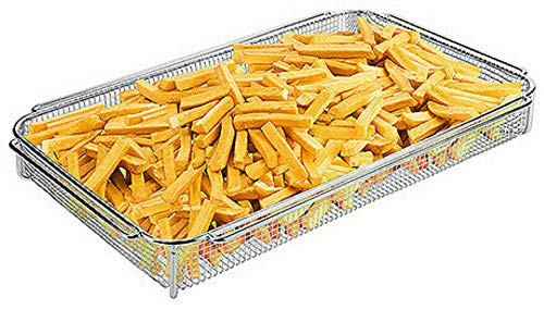 GN Fritierkorb Rost Roste 1/1 530x325 mm für Kombi Dämpfer Frittierkorb Zubehör, allseitig umlaufender Griff, zum Backen, Grillen, Auftauen und Trocknen von Speisen