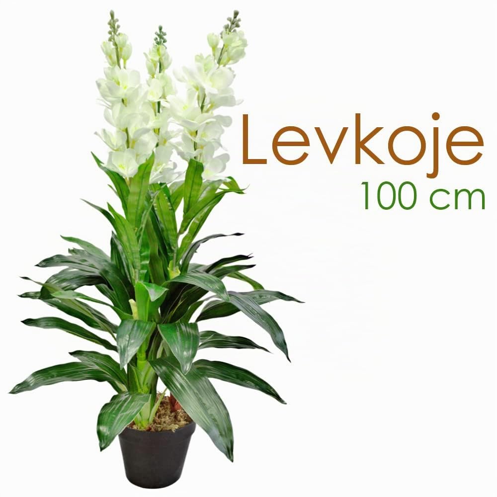 Decovego Giroflée Matthiola Plante Artificielle Artificiel avec Floraisons 100cm