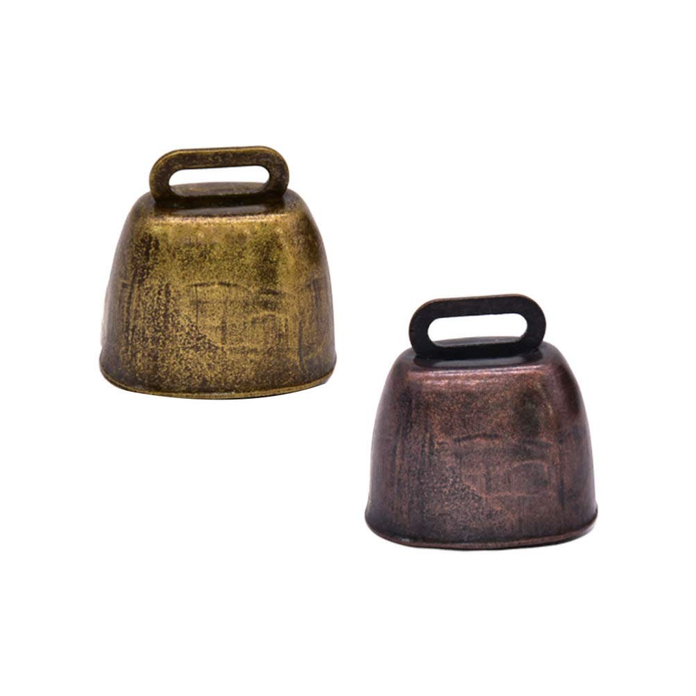 EXCEART Cloche De Pâturage en Fer pour Animaux - 2Pcs Clochettes Anti-Perte pour Moutons Chevaux Et Vaches - Sonnettes Élégantes Et Pratiques De 3.5X3.5X2.0Cm