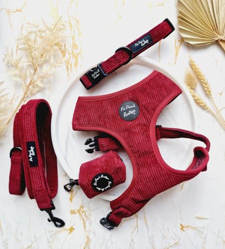 Pet Pooch Boutique BURGUNDY RED CORD DOG POO BAG HOLDER - Image 2