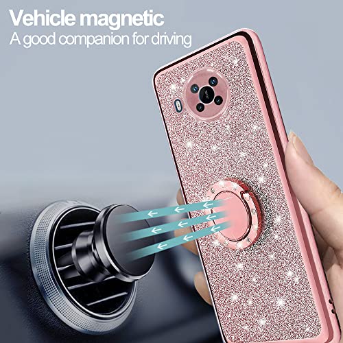 B-Wishy For Nokia X100 Case For Women, Glitter Crystal Butterfly Heart Floral Slim Tpu Luxury Bling Cute Protective Cover With Kickstand+Strap For Nokia X100 (Pink) #TOP4