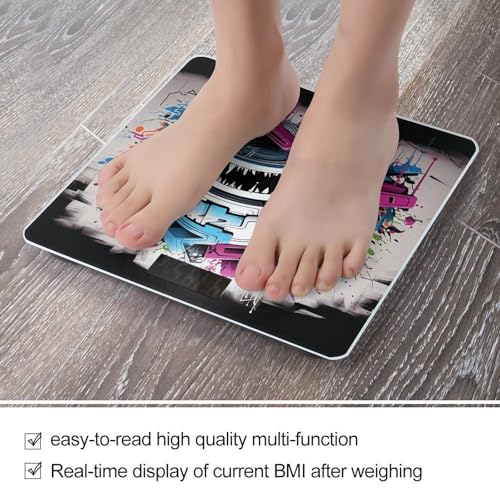 Báscula digital baño vidrio templado multicolor 400 lb miniatura 5