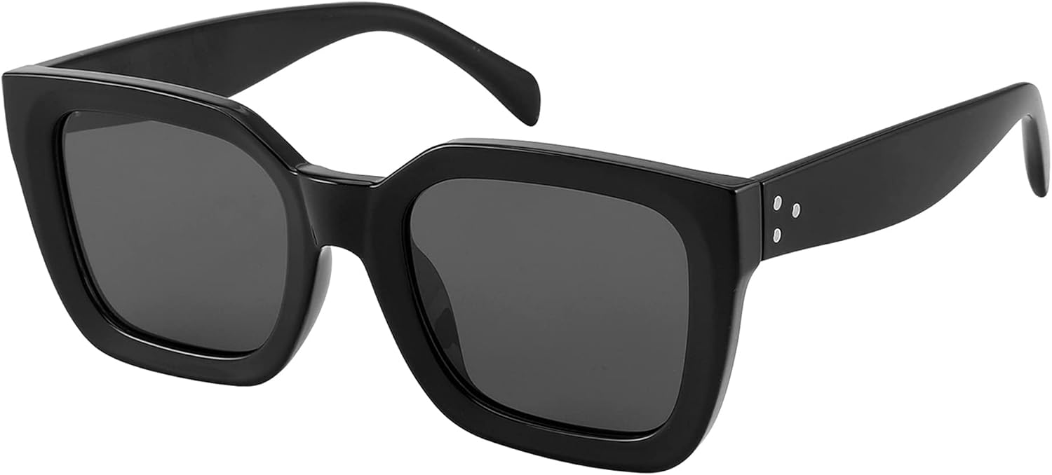JOOX Gafas de sol cuadradas polarizadas clásicas para mujer y hombre, gafas de sol gruesas con protección UV400 para conducir