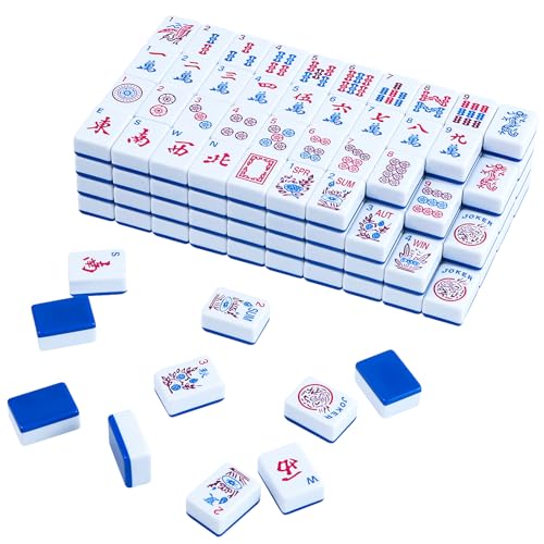 Juego de Mahjong Americano con 166 fichas y accesorios miniatura 3