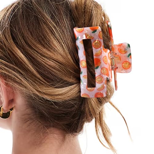 Pinzas para cabello Summer Fruit, pinzas de garra naranjas para mujer, pinzas para cabello antideslizantes para niña, accesorios para cabello para fiesta temática primavera verano (02) miniatura 5