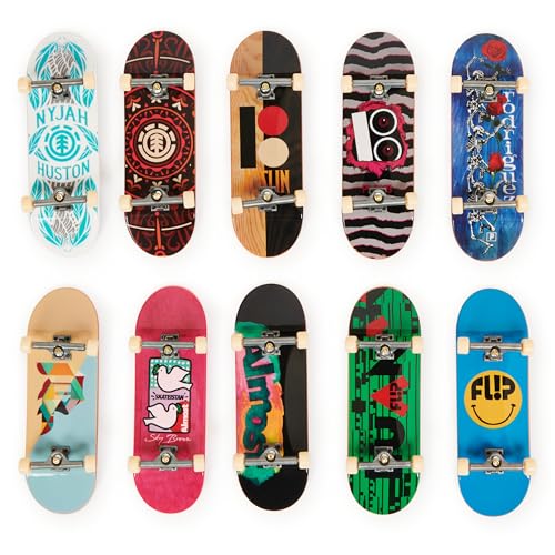 TECH DECK DLX Pro 10-Pack Fingerboards, Collectible Mini Skateboards with Authentic Skate Graphics,...