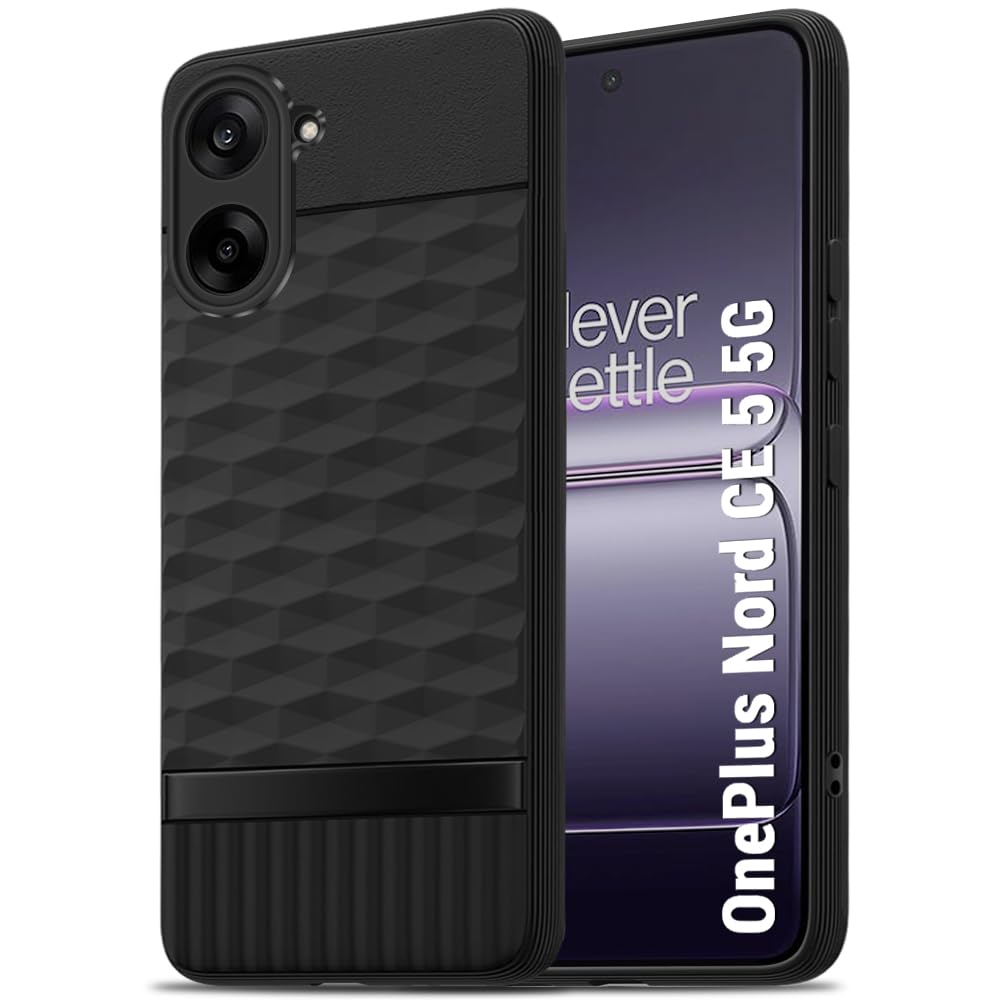 TheGiftKart Shockproof Back Cover Case for OnePlus Nord CE 5 5G | Micro-Fibre Lining Inside | Anti-Slip Grip | Stunning Minimalist Design Back Cover Case for OnePlus Nord CE5 5G (TPU, Black)
