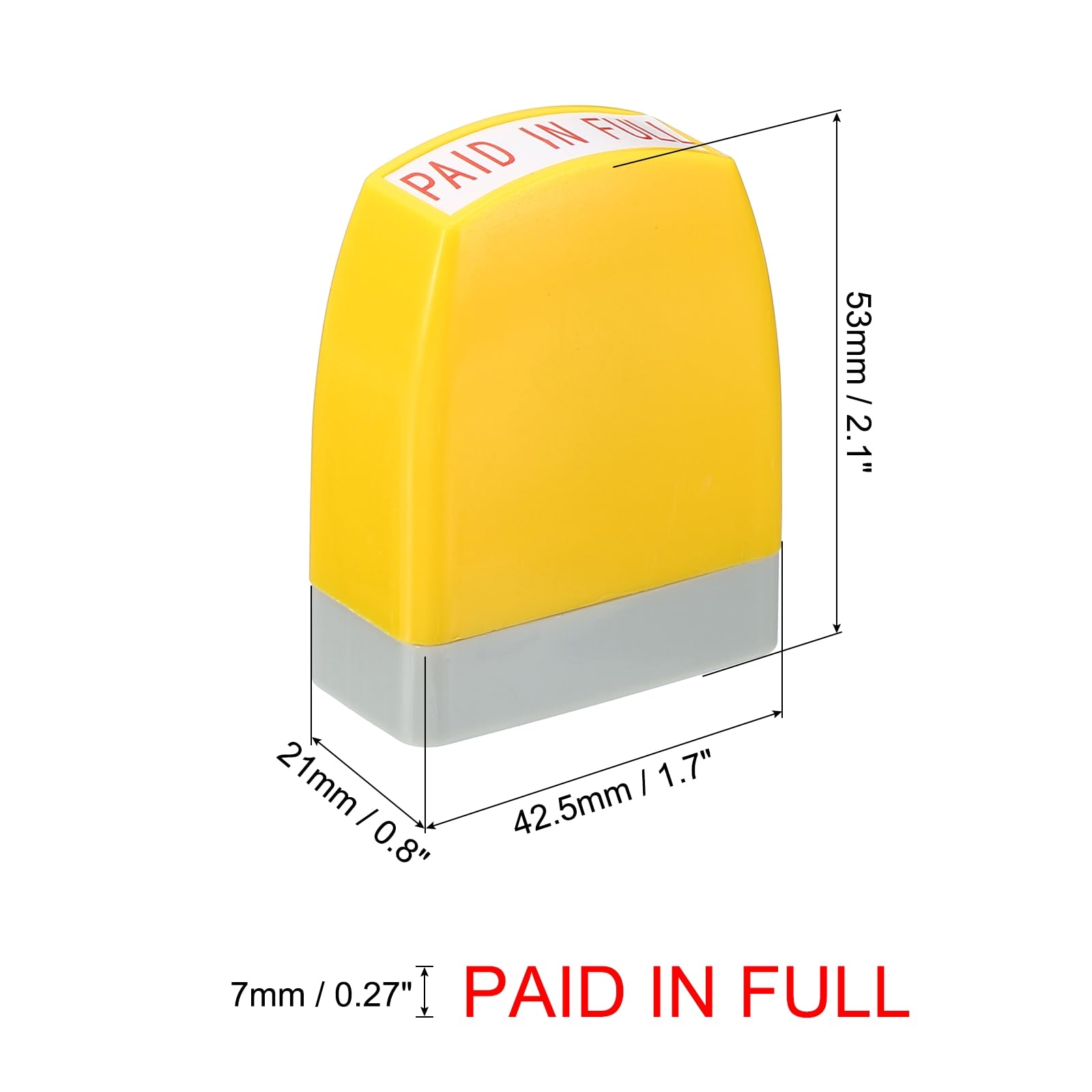 PATIKIL Paid in Full Notice Stamp Self Inking, Red Ink Office Stamps Pre Inked Message Stamp Refillable Business Stamp, Yellow - Image 2