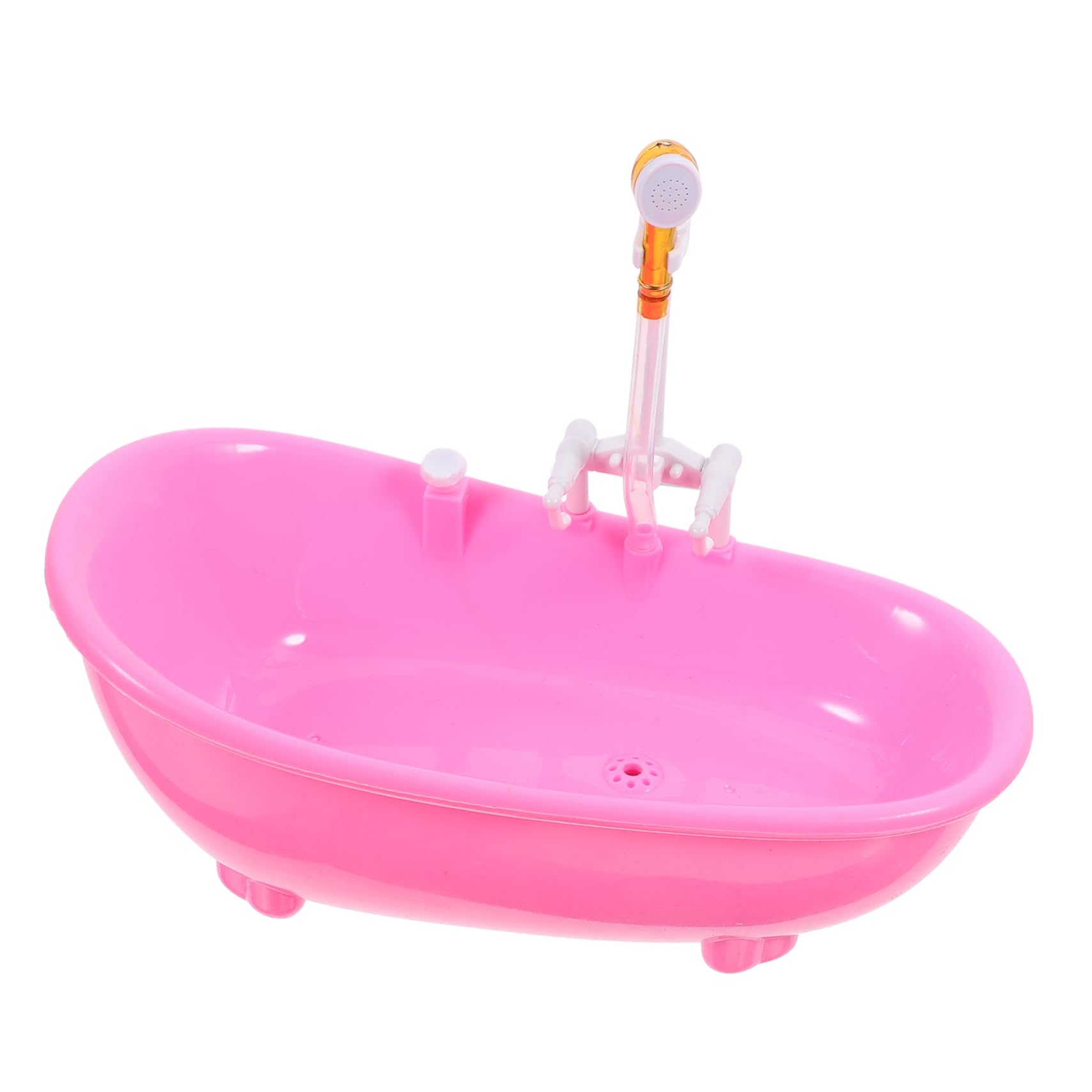 Generic 1 Set Mini Bathing Tub Doll Accessory Set Electric Bathtub for Pretend Play Dollhouse Furniture Miniature Bathroom Decoration Photo Prop
