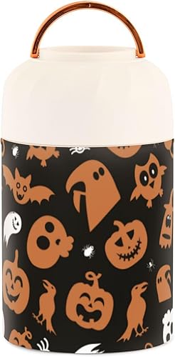 Halloween Design Kids Womens Lunch Insulated Jar with Spoon 17oz500ml Food Containers For Hot Food Stainless Steel Vacuum Wide Mouth Flask Insulated disponible en Yaxa Peru