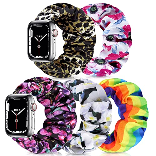 Scrunchie Watch Bands for Women Compatible with Apple Watch 38mm 40mm 41mm 42mm 44mm 45mm