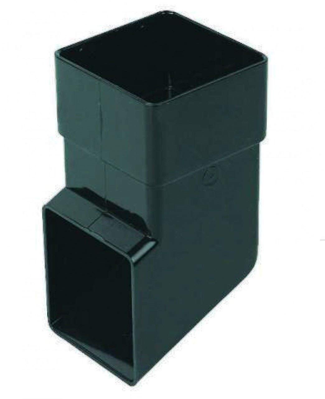 FLOPLAST 65mm Square Downpipe Shoe - Black - Pack of 2
