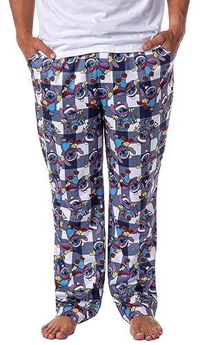 Disney Mens' Christmas Santa Lilo & Stitch Film Movie Sleep Pajama Pants