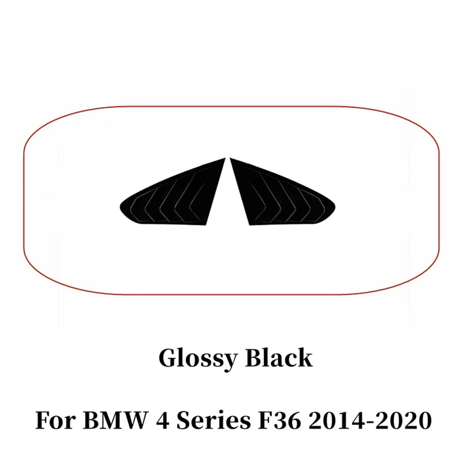 Pasuje do BMW serii 4 F36 2014-2020 Tylna szyba boczna kratka wentylacyjna żaluzja osłona żaluzji naklejka ozdobna akcesoria samochodowe(Glossy Black)