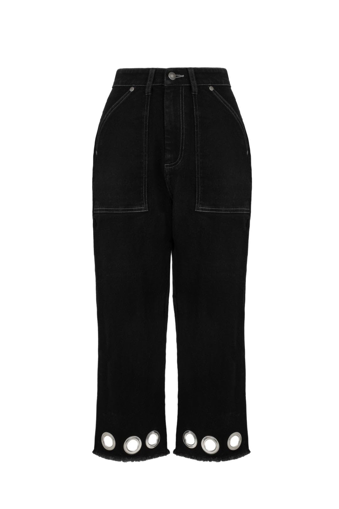 Hell Bunny Destroya Cropped Jeans Black