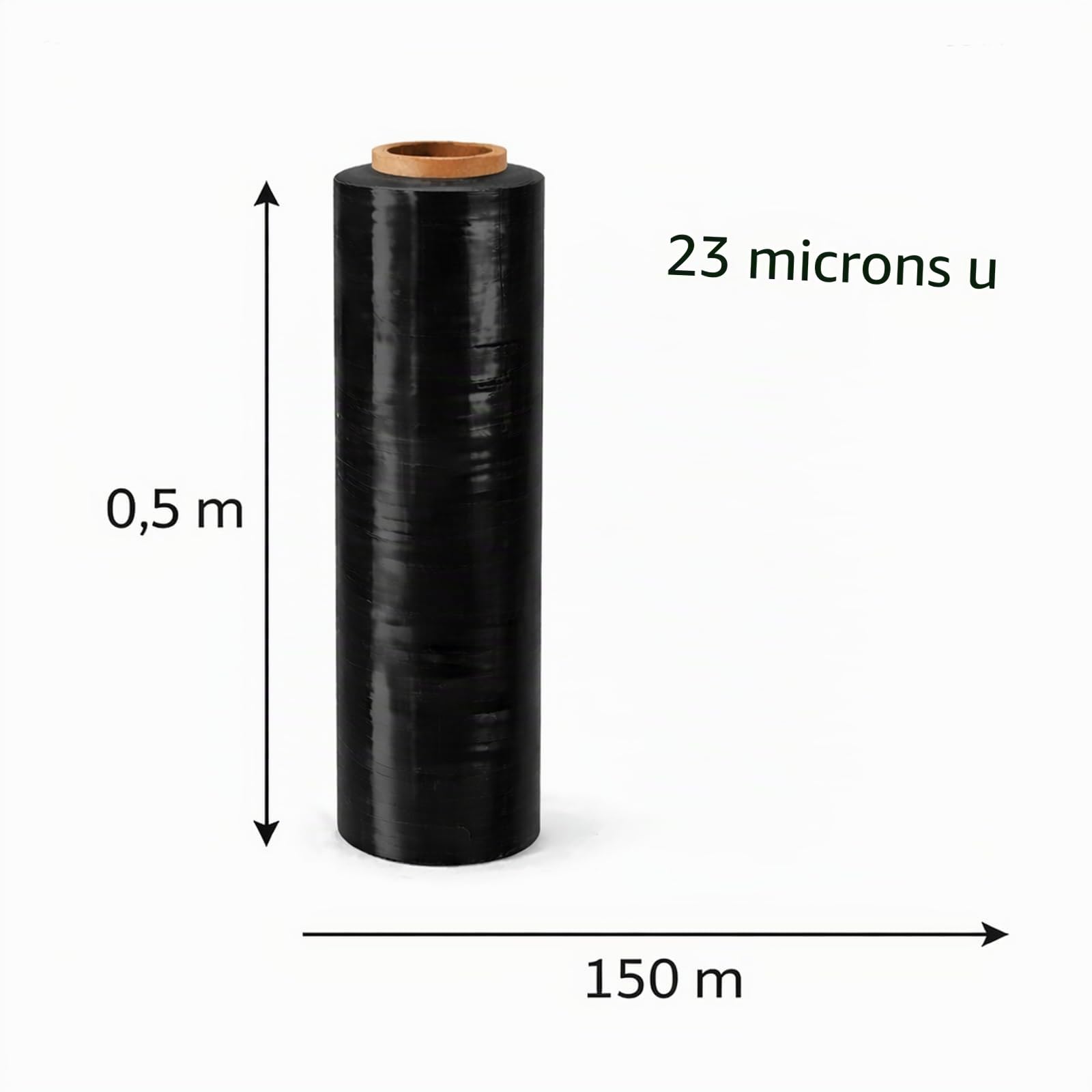 6 rouleaux de film étirable noir 23 microns 500mm 1,8kg film pour palettes emballage étirable rouleau de plastique extensible pour emballer colis protection plastique emballage déménagement