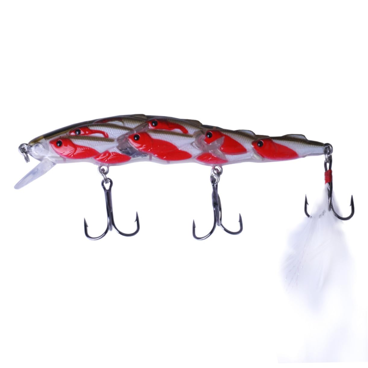 Hemobllo 5pezzi Esche Artificiali Plastica per Pesca Mare Lago e Fiume Esca Imitativa Lifelike con Occhi per Attirare Grandi Pesci per Appassionati di Pesca