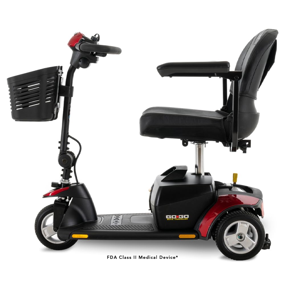 Go Go Elite Traveller 3 Wheel Electric Scooter l Power Mobility Chair Scooter for Adults l 300 lb. Capacity l Foldable 17