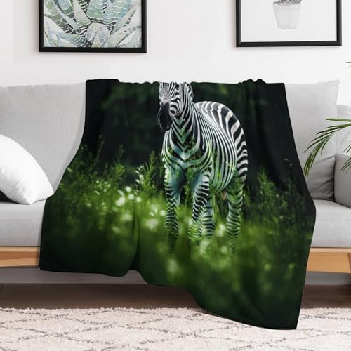 Couverture zèbre polaire flannel couvre-lit linge de lit 3D - 3