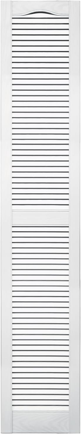 Mid America Open Louver 14.5 Inch Vinyl Shutters (1 Pair) - 14.5 x 80 White with Mounting Hardware
