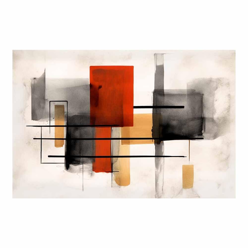 TODOAA Cuadro Abstracto Modernos Lienzo Patrón geométrico moderno blanco y negro cuadros -Salon baño Comedor dormitorio Decoración de pared（Rojo-80x120cm Sin marco