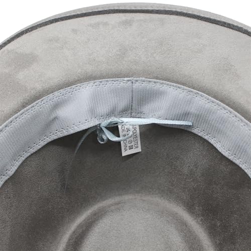 Image of Unisex Western Suede Cowboy Cowgirl Hat Classic Wide Brim Fedora Hat for Men &Women